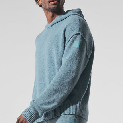 alo Men's New Class Cashmere Hoodie - Celestial Blue Granite Heather