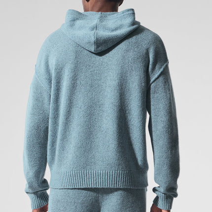 alo Men's New Class Cashmere Hoodie - Celestial Blue Granite Heather