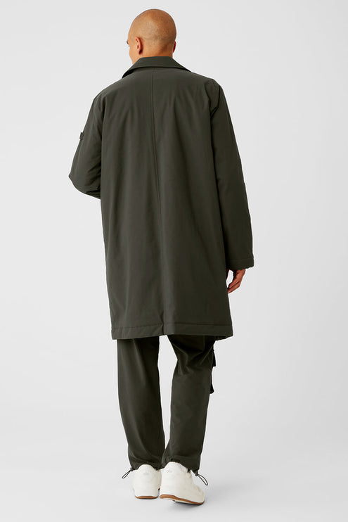 alo Men's Signature Overcoat - Stealth Green