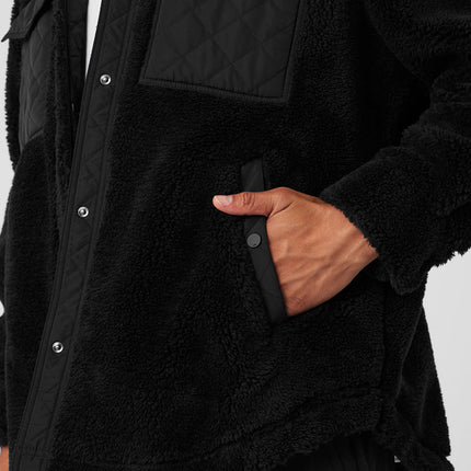 alo Men's Sherpa Edge Shacket - Black