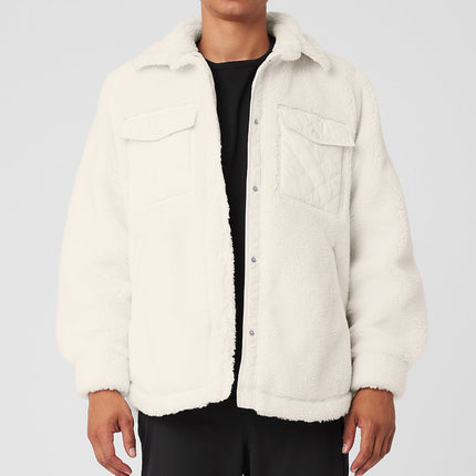 alo Men's Sherpa Edge Shacket - Ivory