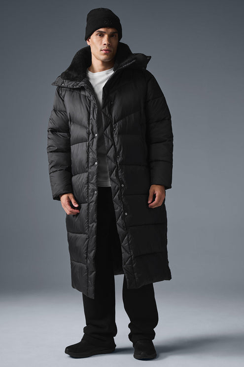 alo Men's Gold Rush Puffer Trench - Black
