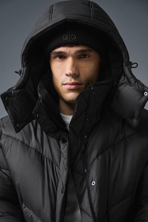 alo Men's Gold Rush Puffer Trench - Black