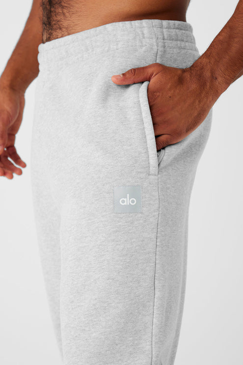 alo Men's Cuffed Renown Heavy Weight Sweatpant - Athletic Heather Grey