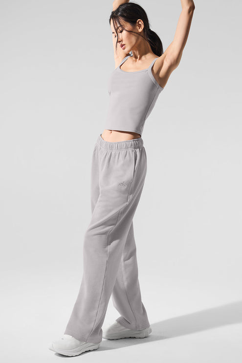 alo Women's Washed Accolade Straight Leg Sweatpant - Grey Sky Wash