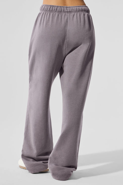 alo Women's Washed Accolade Straight Leg Sweatpant - Cool Grey Wash