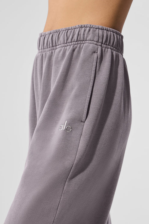 alo Women's Washed Accolade Straight Leg Sweatpant - Cool Grey Wash