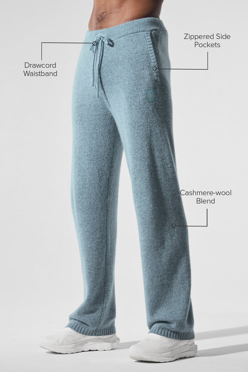 alo Men's New Class Cashmere Sweatpant - Celestial Blue Granite Heather