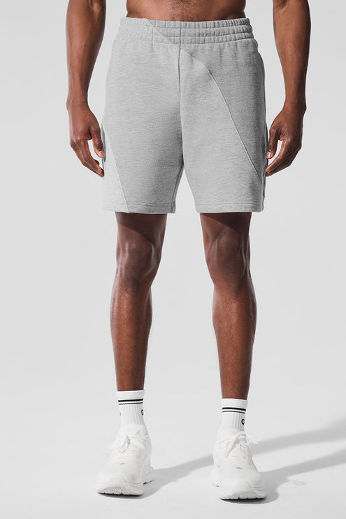 alo Men's 7" Make Waves Short - Athletic Heather Grey Tonal