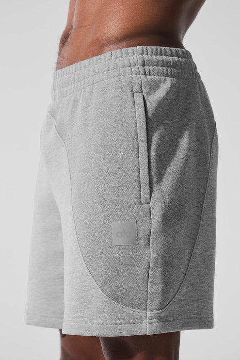 alo Men's 7" Make Waves Short - Athletic Heather Grey Tonal