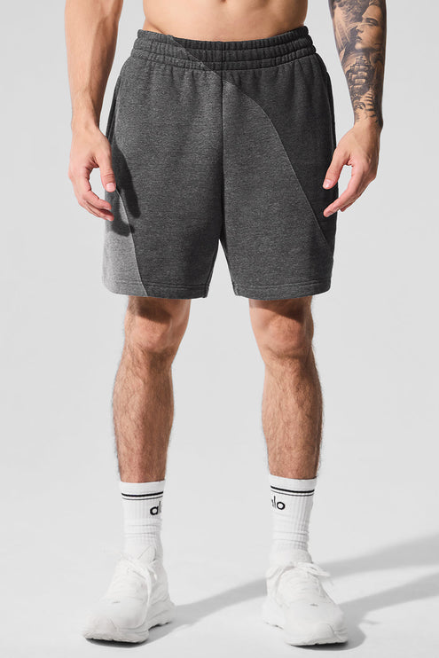 alo Men's 7" Make Waves Short - Dark Heather Grey Tonal