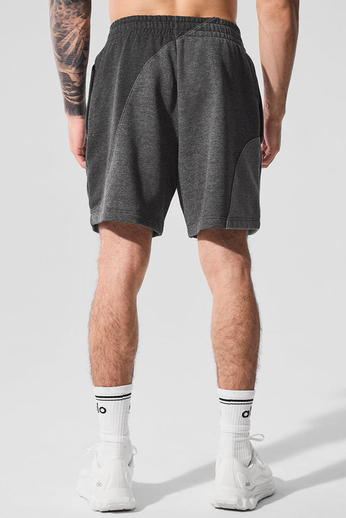 alo Men's 7" Make Waves Short - Dark Heather Grey Tonal