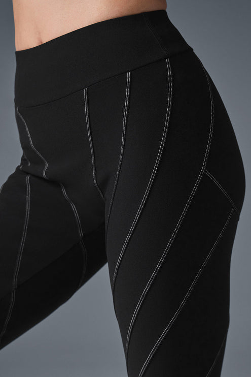 alo Women's Alosoft High-Waist Sunray Legging - Black/White