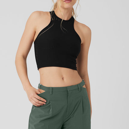 alo Women's Seamless Open Air Racerback Tank - Black