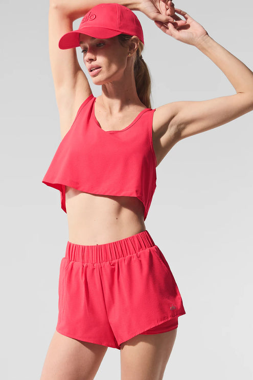 alo Women's Cropped Sport Star Tank Candy Red