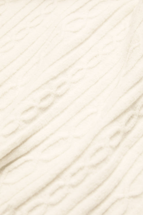 alo Women's Cable Knit Winter Bliss Hoodie - Ivory