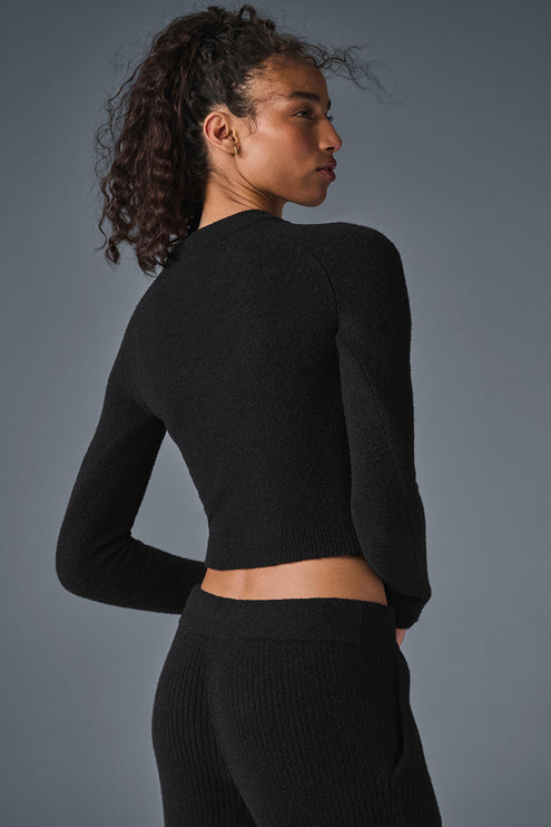 alo Women's Snuggle Up Sweater Long Sleeve - Black