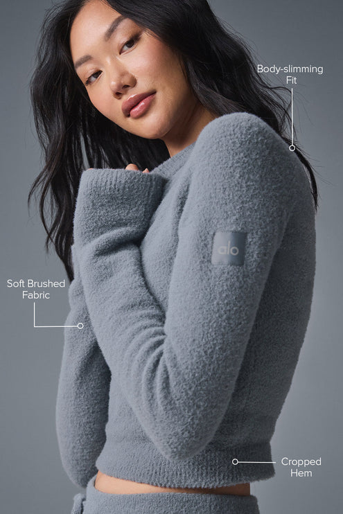 alo Women's Snuggle Up Sweater Long Sleeve - Steel Grey