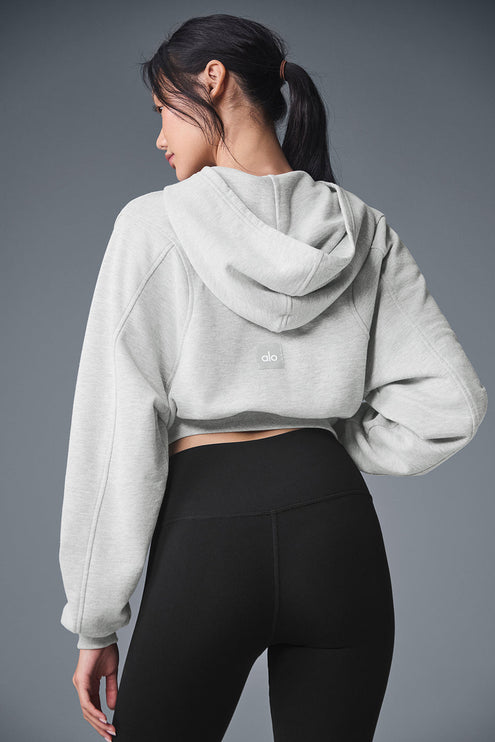 alo Women's Sweet Escape Zip Up Hoodie - Athletic Heather Grey