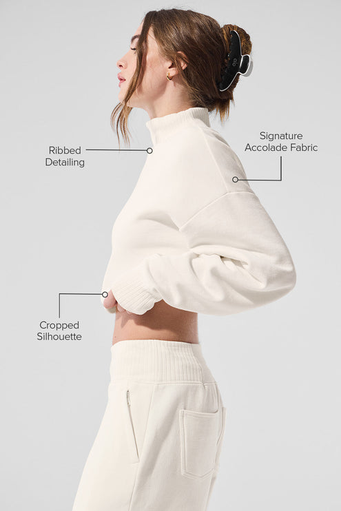 alo Women's Cropped Serenity Coverup - Ivory