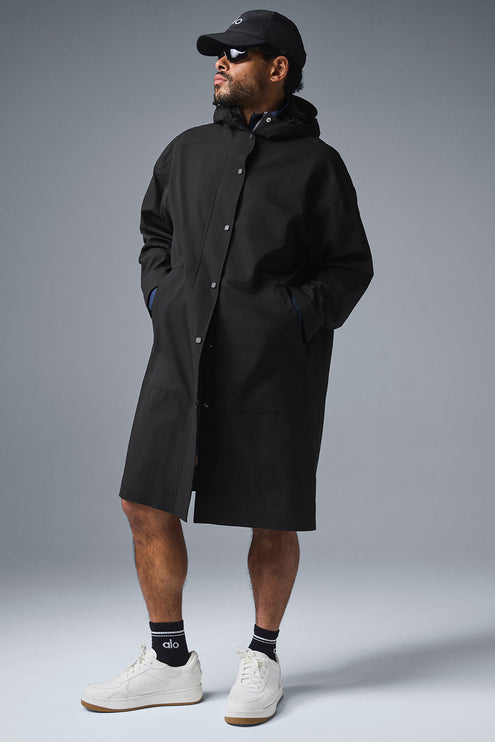 alo Men's Rain Or Shine Long Coat - Black