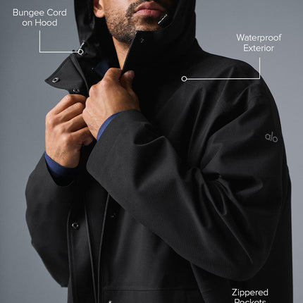 alo Men's Rain Or Shine Long Coat - Black