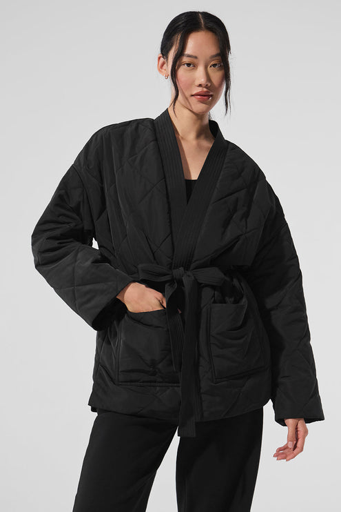 alo Women's Urbanite Wrap Puffer - Black