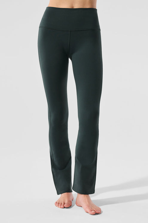 alo Women's Airbrush High-Waist 7/8 Bootcut Legging - Charcoal Green