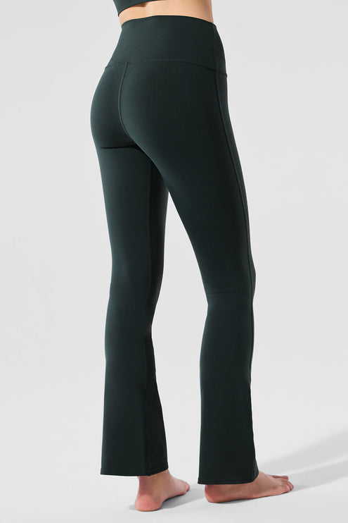 alo Women's Airbrush High-Waist 7/8 Bootcut Legging - Charcoal Green