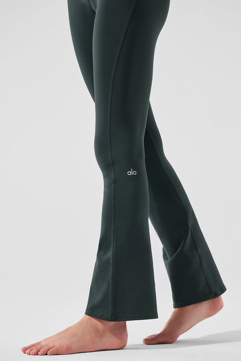 alo Women's Airbrush High-Waist 7/8 Bootcut Legging - Charcoal Green