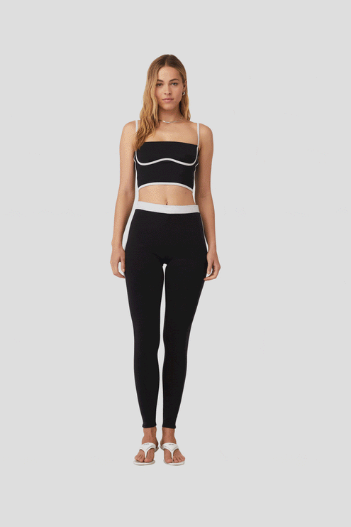 alo Women's Airbrush High-Waist Streamlined Legging - Black/White