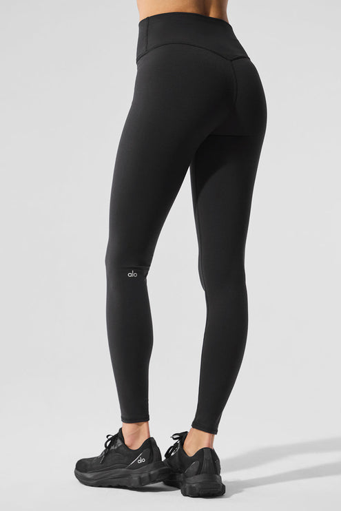 alo Women's Airbrush Winter Warm High-Waist Nocturne Legging - Black