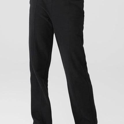 alo Women's High-Waist Free Time Straight Leg Sweatpant - Black