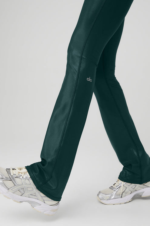 alo Women's Super Shine Low-Rise Bootcut Legging - Midnight Green