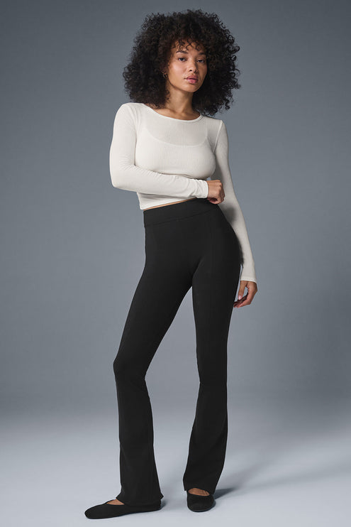 alo Women's Airbrush High-Waist Kick-Back Legging - Black