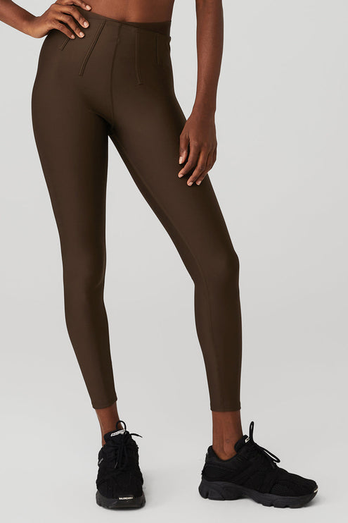 alo Women's Airlift High-Waist 7/8 Corset Legging - Espresso