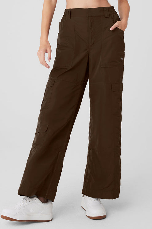 alo Women's High-Waist Ski-Moto Puffer Pant - Espresso