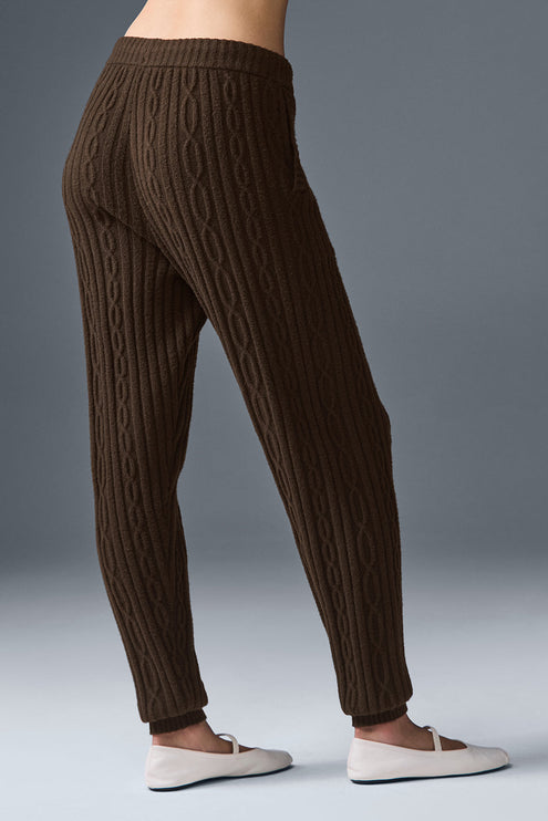 alo Women's Cable Knit Winter Bliss Pant - Espresso