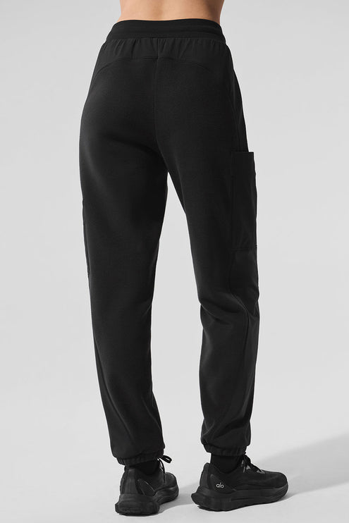 alo Women's Polar Fleece Wintry Mix Pant - Black