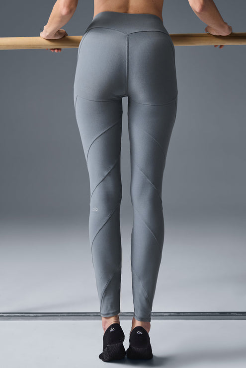alo Women's Alosoft High-Waist Sunray Legging - Steel Grey/Grey