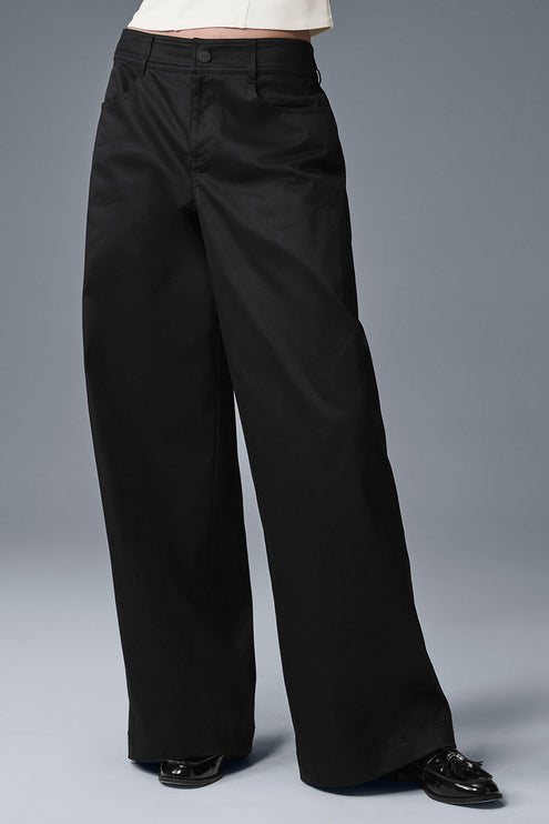 alo Women's Wanderlust Wide Leg Trouser - Black