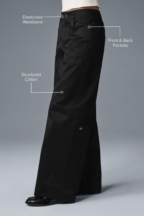 alo Women's Wanderlust Wide Leg Trouser - Black