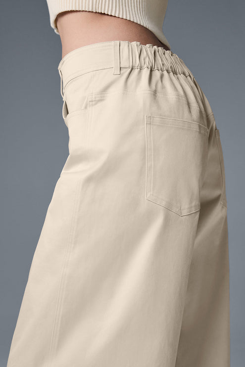 alo Women's Wanderlust Wide Leg Trouser - Oat Milk