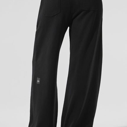 alo Women's Serenity Wide Leg Sweatpant - Black