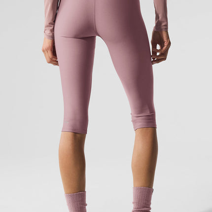 alo Women's Airlift Mesh High-Waist Divine Capri - Smoky Quartz