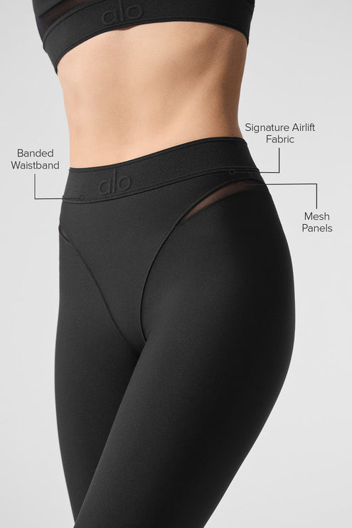 alo Women's Airlift High-Waist 7/8 Rebel Legging - Black