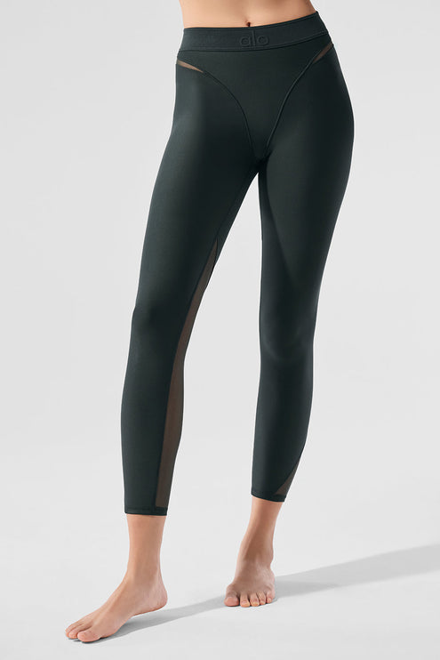alo Women's Airlift High-Waist 7/8 Rebel Legging - Charcoal Green