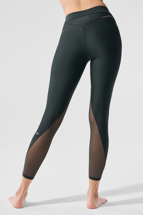 alo Women's Airlift High-Waist 7/8 Rebel Legging - Charcoal Green