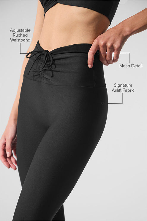 alo Women's Airlift Mesh High-Waist Divine Legging - Black