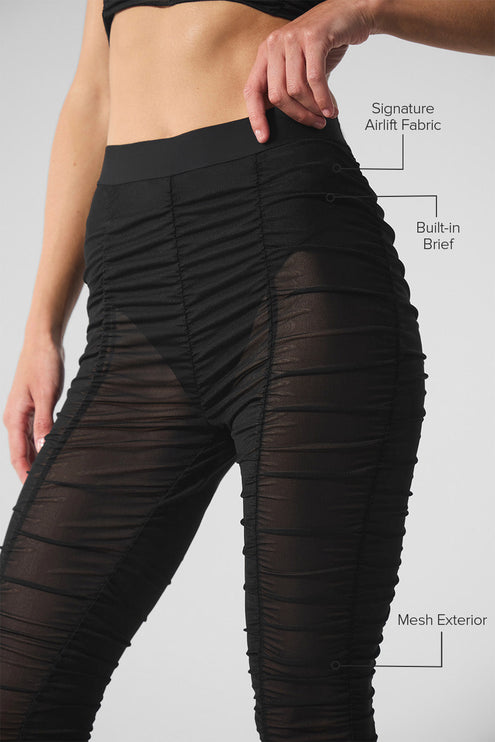alo Women's Airlift Mesh High-Waist Cherish Legging - Black